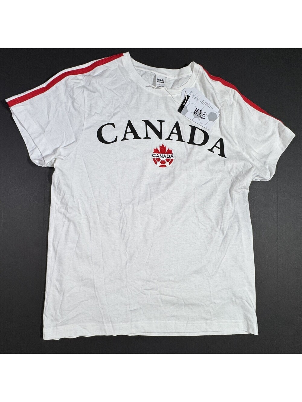Canada National Football Soccer Team T Shirt Embroidered Logo Patch Mens M NWT